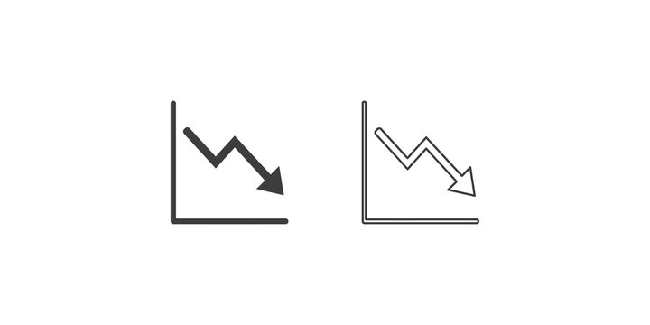 Downward trending business charts showing financial decline and market loss concepts.