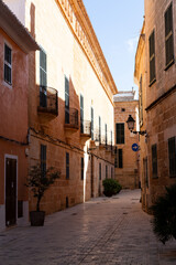 Obraz premium Empty street in historic ciutadella menorca balearic islands