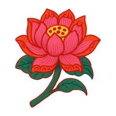 Obraz premium PNG Vibrant lotus flower illustration