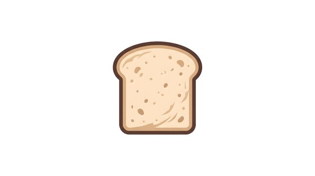 An illustration of a single slice of fresh white toast bread, designed in a clean vector style and isolated on a plain white background