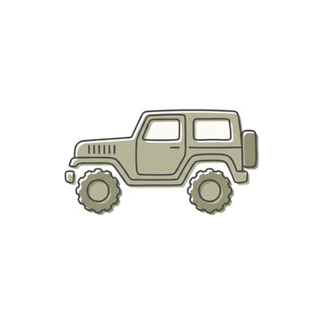 Stylized Off-Road 4x4 SUV Icon Illustration