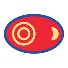Red oval with concentric circles and crescent shape © hillin