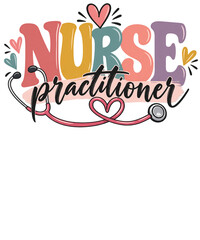 Nurse Practitioner NP Stethoscope Retro Sublimation Graphic © Mahabub14