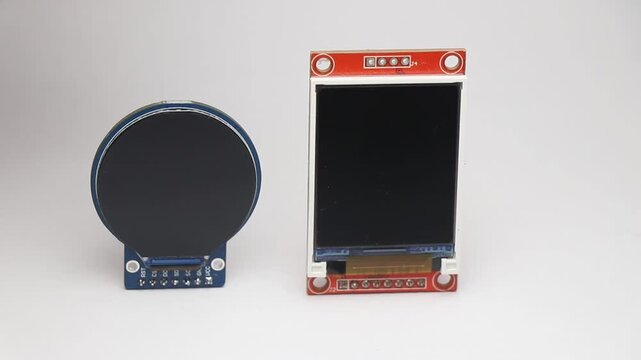 Round display module and rectangular tft lcd screen for electronics prototyping projects