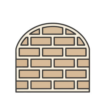 Arched brick wall illustration
