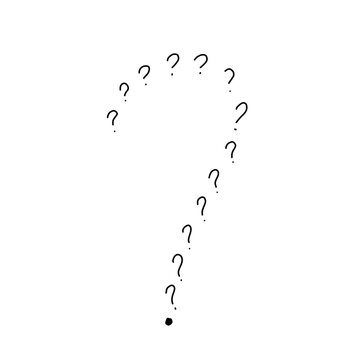 Hand drawn question marks doodle pattern element