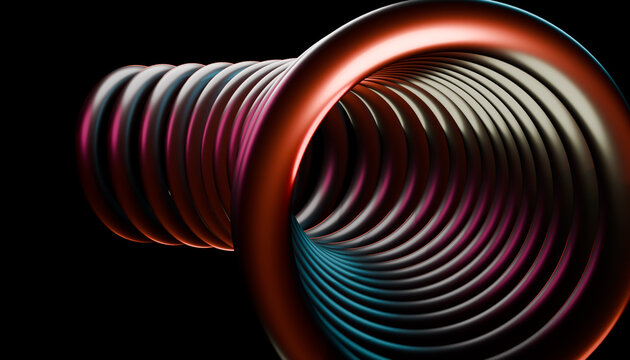 Copper 3D spiral opening toward the viewer