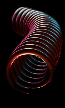 S-shaped 3D helix rendered in pink and teal