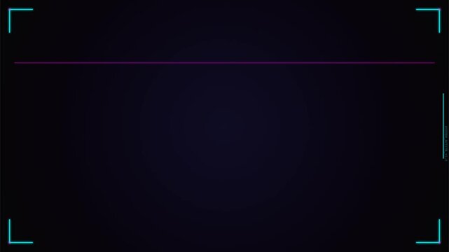 Futuristic HUD digital interface with neon glow elements and system active motion animation