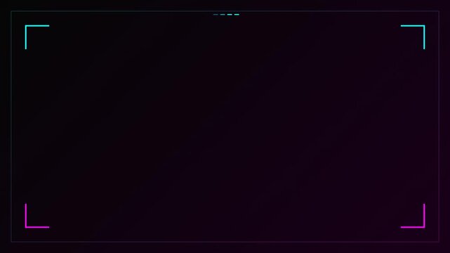 Futuristic dark digital viewfinder framing animation for streaming and social media videos
