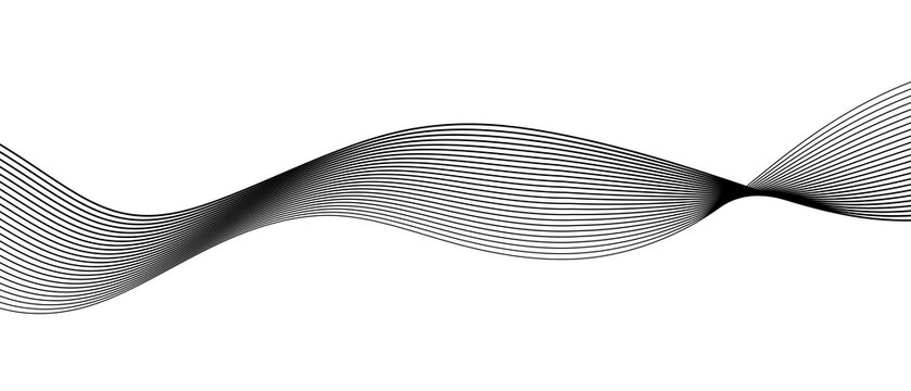 A minimalist graphic animation featuring rhythmic black and white linear wave motion.
