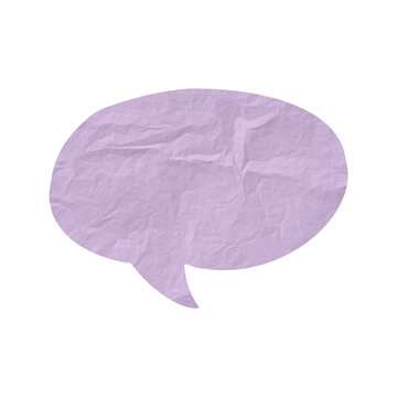 Lavender crumpled textured paper speech bubble