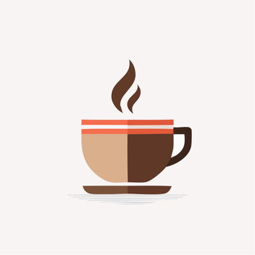 Illustration moderne de tasse de caf&eacute; chaude en style minimaliste