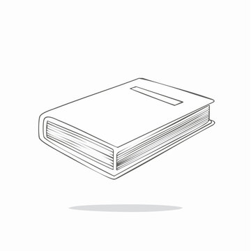 Livre ferm&eacute; en illustration minimaliste noir et blanc