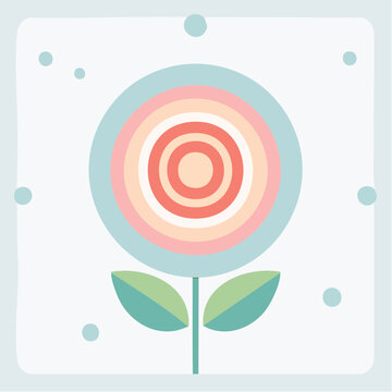 Fleur g&eacute;om&eacute;trique stylis&eacute;e en illustration d&eacute;corative