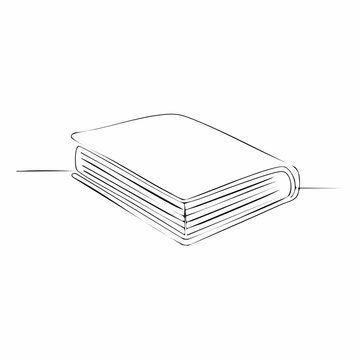 Livre ferm&eacute; en illustration minimaliste noir et blanc