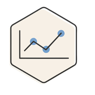 Line graph with points inside a hexagon
