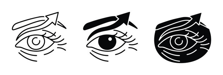 Fototapeta premium Eye Lift Icons, Cosmetic Surgery, Eyelid Correction, Beauty Enhancement Graphics