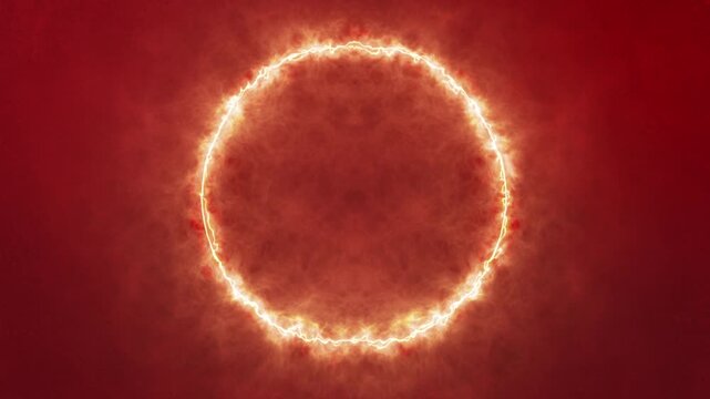 Abstract cinematic background with glowing orange circular light and drifting smoke, ideal for sci-fi scenes, title sequences, music videos, intros, screens and atmospheric visuals, seamless 4K loop