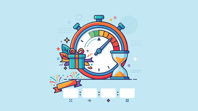 Flat Design Vector Clock and Time Icon