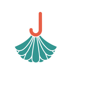 Letter J logo with fan shape