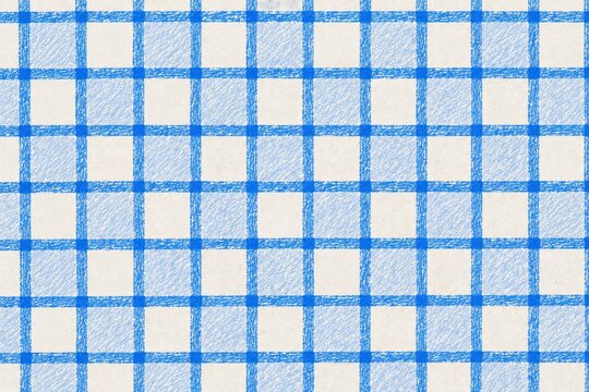 Hand drawn blue checkered grid pattern, seamless geometric plaid notebook paper texture for planners, stationery, scrapbooking, journals, and digital backgrounds