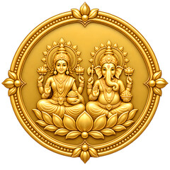 Fototapeta premium Traditional Indian Gold Coin for Puja 