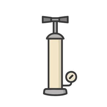 Hand pump with pressure gauge