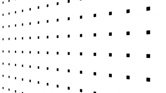 perspective black square dot grid background on bright white. clean corporate background with minimalist geometric dot pattern.
