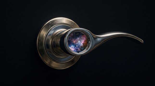Door Handle Opening into a Miniature Galaxy