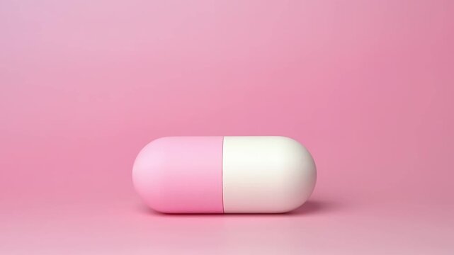Pink capsule tablet. Medical drugs or dietary supplements. Pharmaceutical products represent treatment, healthcare and wellness. Concept of medication, dosage, health and consumer safety