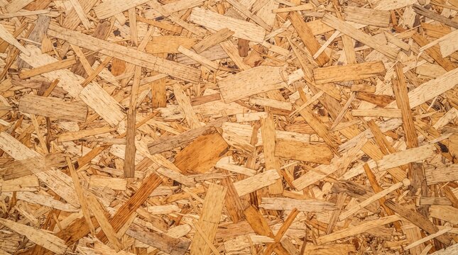Raw wooden oriented strand board osb texture seamless full frame background of pressed wood flakes