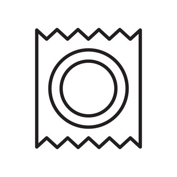 Sealed condom wrapper package icon