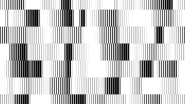 Abstract Monochrome Stripe Pattern Background Featuring Repeating Parallel Lines, Optical Flow Illusion and Dynamic Gradient Transition Animation 4K