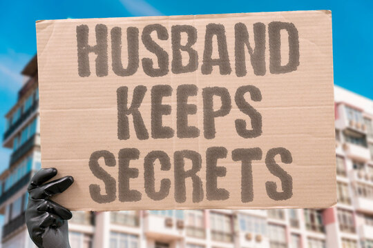 "Husband keeps secrets" Locked drawers hide personal past records. HUSBAND. KEEPS. SECRETS. LOCKED. RECORDS.