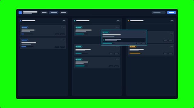 Dark Neon Software Dashboard Featuring Multiple Panels and Code Blocks on a Neon Green Background.