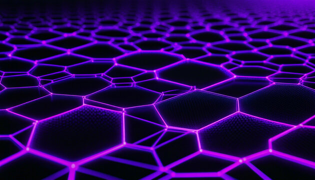 The image is a closeup of a hexagonal pattern made up of small interconnected hexagons. the hexagons are arranged in a gridlike manner with each hexag