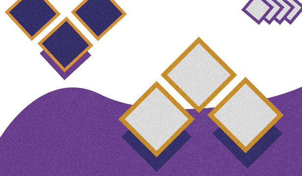 Abstract Purple Wave Background with Diamond Rhombus Frames and Copy Space
