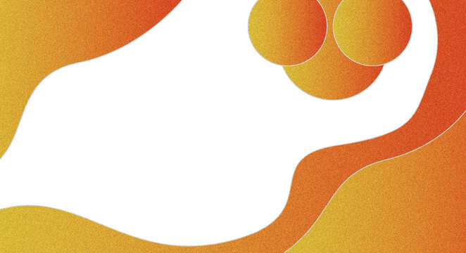 Abstract Orange Liquid Wave Frame Background with Circle Elements