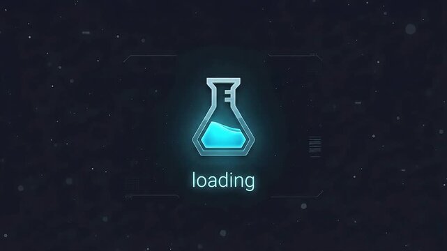Glowing Neon Laboratory Flask Loading Animation