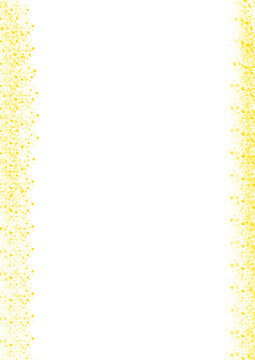 Vertical side border frame created with delicate yellow particles on a clean, isolated on a transparent background