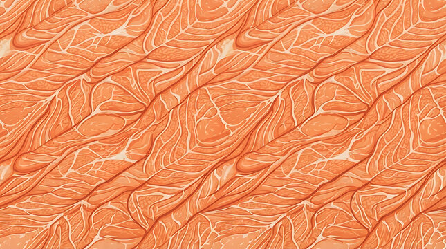 Fresh raw salmon fillet texture background with visible fat marbling