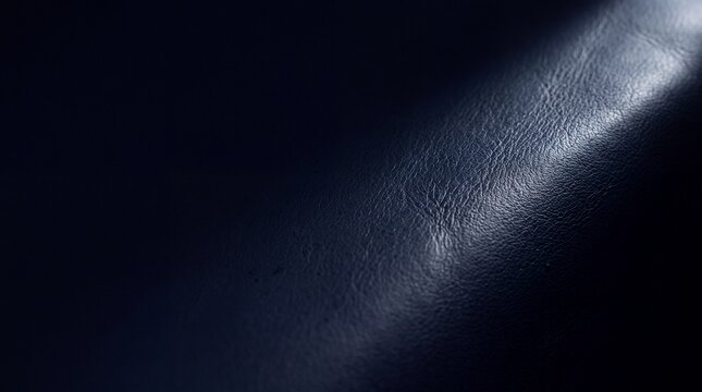 Dark Navy Leather Texture Surface Close-Up