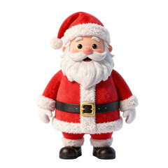 Fototapeta premium Cartoon santa claus dressed in his traditional red suit with white fur trim