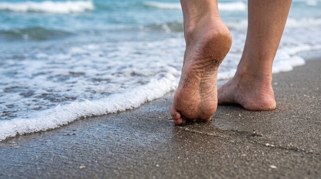 Macro photo of feet on wet sand 2k 20260919105346 showing abstract micro structural details and textures with professional studio lighting
