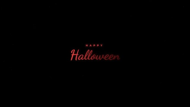 Halloween cursive typography written in red letters on a solid black background.