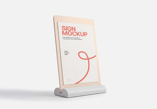Tabletop Poster Sign Mockup