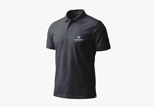Black Polo T-Shirt Mockup