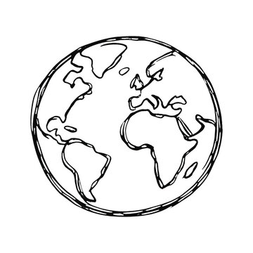 PNG Hand-drawn Earth globe illustration.