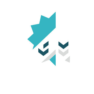 Abstract geometric chicken head logo
